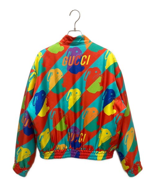 GUCCI（グッチ）GUCCI (グッチ) バニープリント シルクジップジャケット マルチカラー サイズ:44の古着・服飾アイテム