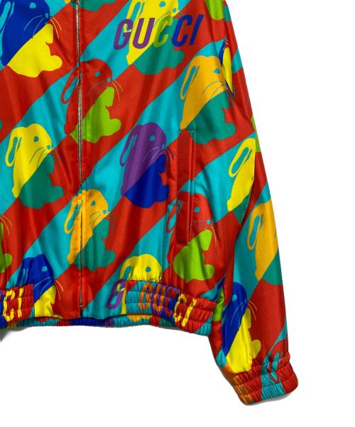 GUCCI（グッチ）GUCCI (グッチ) バニー プリント ツイル ジップジャケット マルチカラー サイズ:44の古着・服飾アイテム