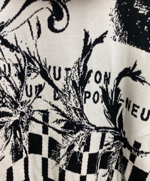 LOUIS VUITTON（ルイ ヴィトン）LOUIS VUITTON (ルイ ヴィトン) パリコラージュジャカードフーディパーカー ブラック×ホワイト サイズ:Mの古着・服飾アイテム