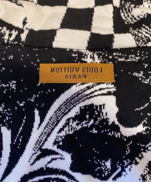 LOUIS VUITTON（ルイ ヴィトン）LOUIS VUITTON (ルイ ヴィトン) パリコラージュジャカードフーディパーカー ブラック×ホワイト サイズ:Mの古着・服飾アイテム
