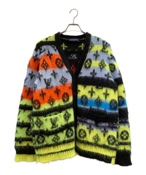 LOUIS VUITTON（ルイ ヴィトン）LOUIS VUITTON (ルイ ヴィトン) 22AW モノグラム モヘアカーディガン スカイブルー×オレンジ サイズ:Mの古着・服飾アイテム