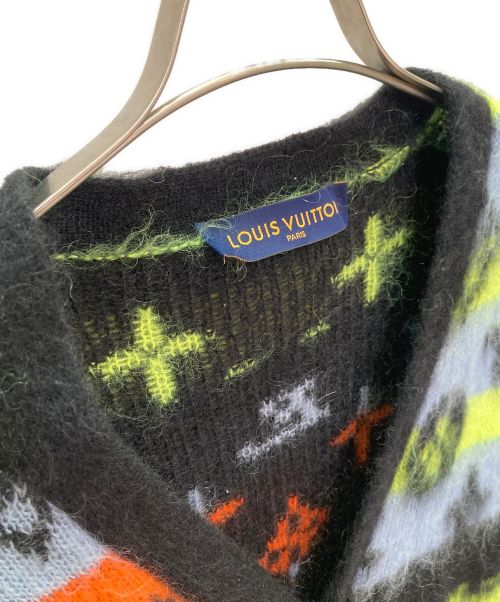 LOUIS VUITTON（ルイ ヴィトン）LOUIS VUITTON (ルイ ヴィトン) 22AW モノグラム モヘアカーディガン スカイブルー×オレンジ サイズ:Mの古着・服飾アイテム