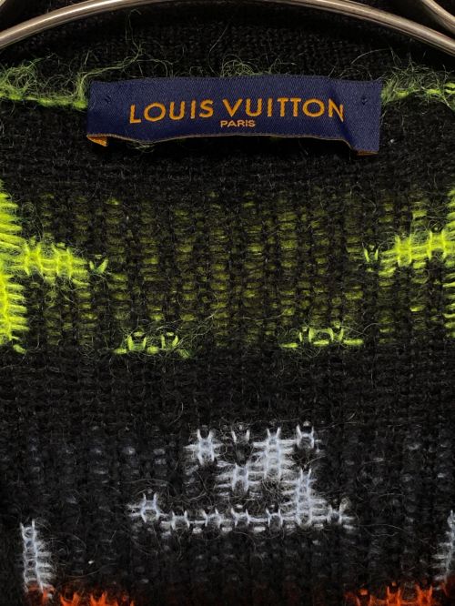 LOUIS VUITTON（ルイ ヴィトン）LOUIS VUITTON (ルイ ヴィトン) モノグラム モヘアカーディガン スカイブルー×オレンジ サイズ:Mの古着・服飾アイテム