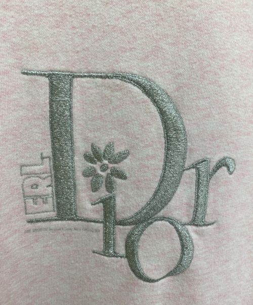 Christian Dior（クリスチャン ディオール）Christian Dior (クリスチャン ディオール) ERL (イーアールエル) ロゴクルーネックスウェット ピンク サイズ:Lの古着・服飾アイテム