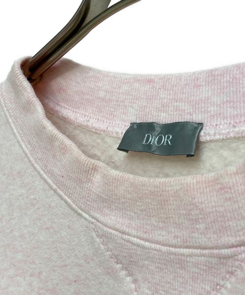 Christian Dior（クリスチャン ディオール）Christian Dior (クリスチャン ディオール) ERL (イーアールエル) ロゴクルーネックスウェット ピンク サイズ:Lの古着・服飾アイテム