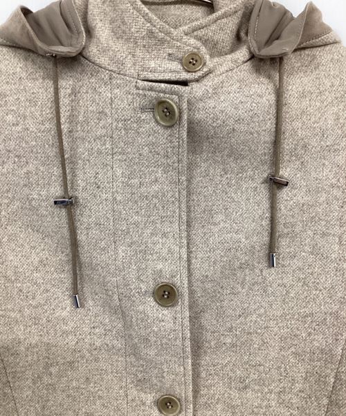 LORO PIANA（ロロピアーナ）LORO PIANA (ロロピアーナ) ロロピアーナカシミヤ エルボーパッチダブルジップフードコート  アイボリー サイズ:38の古着・服飾アイテム