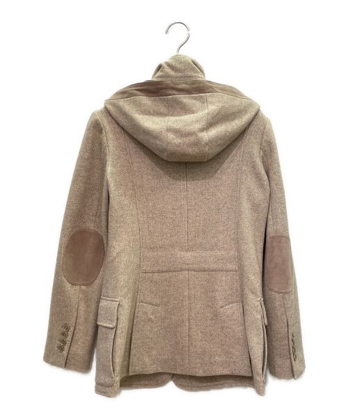 LORO PIANA（ロロピアーナ）LORO PIANA (ロロピアーナ) ロロピアーナカシミヤ エルボーパッチダブルジップフードコート  アイボリー サイズ:38の古着・服飾アイテム