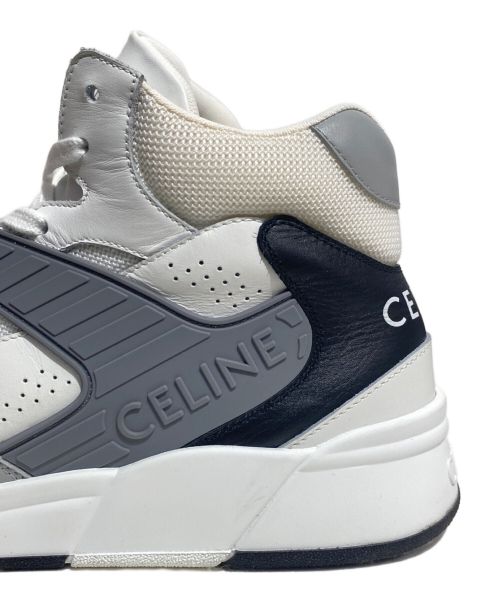 CELINE（セリーヌ）CELINE (セリーヌ) CT-06 ハイトップスニーカー ホワイト×グレー サイズ:43の古着・服飾アイテム