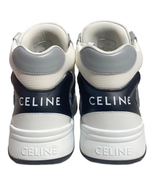 CELINE（セリーヌ）CELINE (セリーヌ) CT-06 ハイトップスニーカー ホワイト×グレー サイズ:43の古着・服飾アイテム