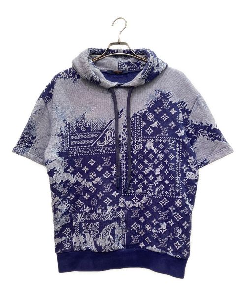 LOUIS VUITTON（ルイ ヴィトン）LOUIS VUITTON (ルイ ヴィトン) Monogram Bandana Short-Sleeved Hoodie/モノグラム バンダナ ショートスリーブ フーディ/22AW ブルー サイズ:Sの古着・服飾アイテム