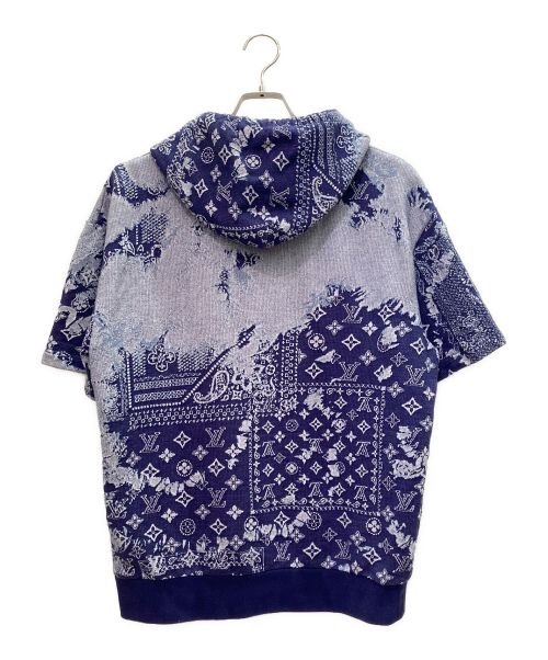 LOUIS VUITTON（ルイ ヴィトン）LOUIS VUITTON (ルイ ヴィトン) Monogram Bandana Short-Sleeved Hoodie/モノグラム バンダナ ショートスリーブ フーディ/22AW ブルー サイズ:Sの古着・服飾アイテム