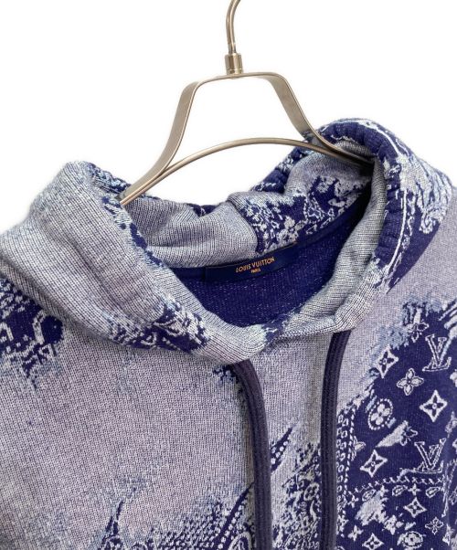 LOUIS VUITTON（ルイ ヴィトン）LOUIS VUITTON (ルイ ヴィトン) Monogram Bandana Short-Sleeved Hoodie/モノグラム バンダナ ショートスリーブ フーディ/22AW ブルー サイズ:Sの古着・服飾アイテム