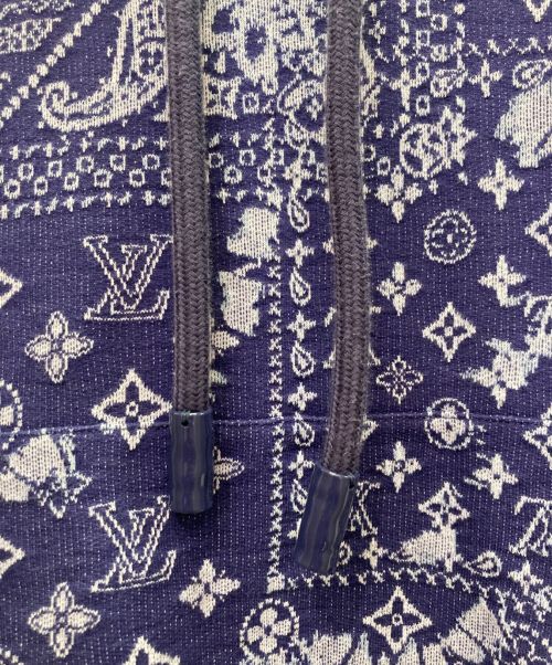 LOUIS VUITTON（ルイ ヴィトン）LOUIS VUITTON (ルイ ヴィトン) Monogram Bandana Short-Sleeved Hoodie/モノグラム バンダナ ショートスリーブ フーディ/22AW ブルー サイズ:Sの古着・服飾アイテム