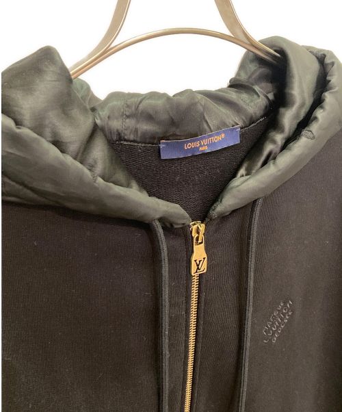 LOUIS VUITTON（ルイ ヴィトン）LOUIS VUITTON (ルイ ヴィトン) Hybrid Zipped Signature Hoodie/ハイブリッドジップ シグネチャー フーディ ブルゾン/24SS ブラック サイズ:Lの古着・服飾アイテム