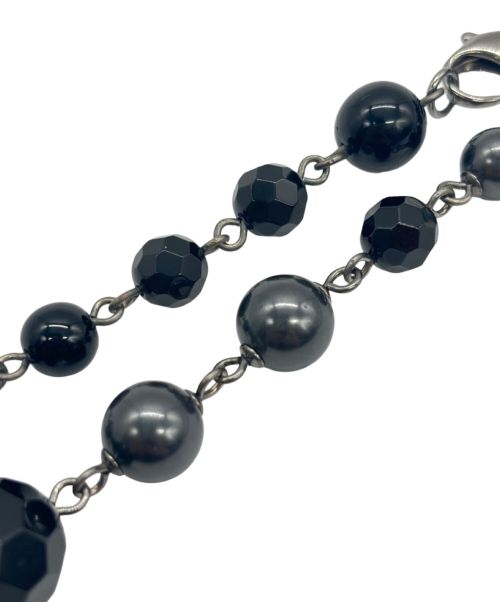 CHANEL（シャネル）CHANEL (シャネル) CHANEL ココマーク フェイクパール 2連ロングネックレス ブラック×シルバー サイズ:120.0cmの古着・服飾アイテム