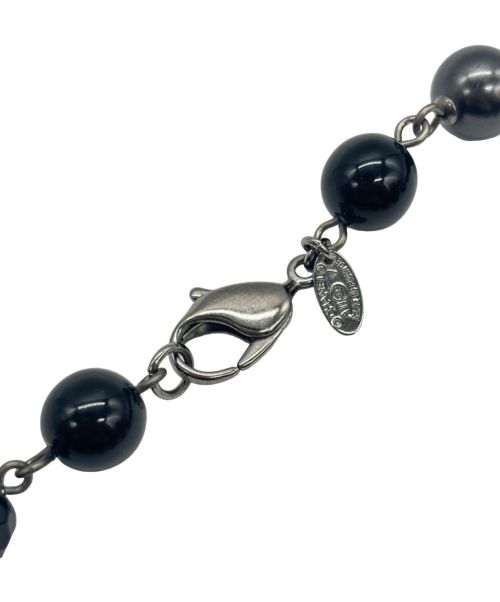 CHANEL（シャネル）CHANEL (シャネル) CHANEL ココマーク フェイクパール 2連ロングネックレス ブラック×シルバー サイズ:120.0cmの古着・服飾アイテム