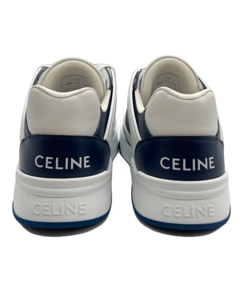 CELINE（セリーヌ）CELINE (セリーヌ) CT-07 CELINE レースアップ ロースニーカー ホワイト×ネイビー サイズ:43の古着・服飾アイテム