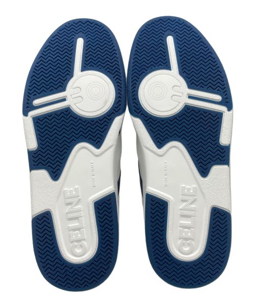 CELINE（セリーヌ）CELINE (セリーヌ) CT-07 CELINE レースアップ ロースニーカー ホワイト×ネイビー サイズ:43の古着・服飾アイテム