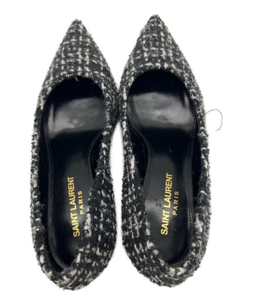 Saint Laurent Paris（サンローランパリ）Saint Laurent Paris (サンローランパリ) ツイードパンプス ブラック サイズ:37の古着・服飾アイテム
