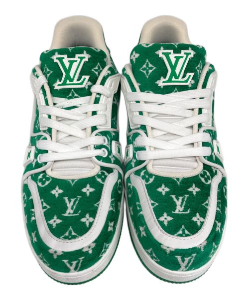 LOUIS VUITTON（ルイ ヴィトン）LOUIS VUITTON (ルイ ヴィトン) LV トレイナー･ライン スニーカー モノグラムテキスタイル グリーン サイズ:7 2/1の古着・服飾アイテム