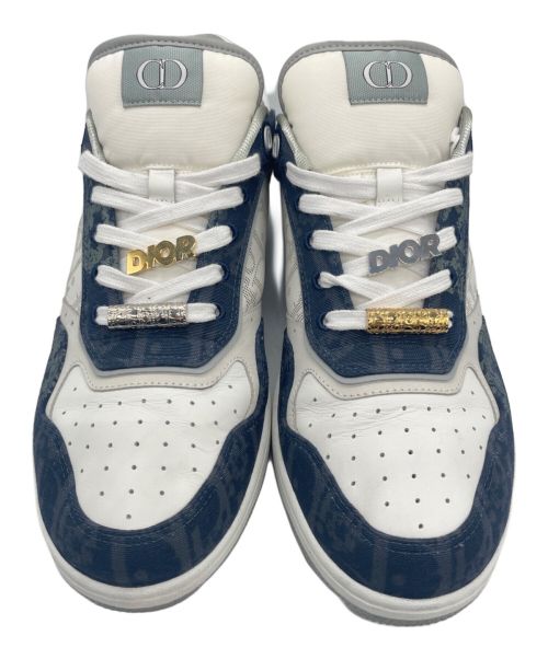Christian Dior（クリスチャン ディオール）Christian Dior (クリスチャン ディオール) B27 ロートップ スニーカー ホワイト×ネイビー サイズ:42の古着・服飾アイテム