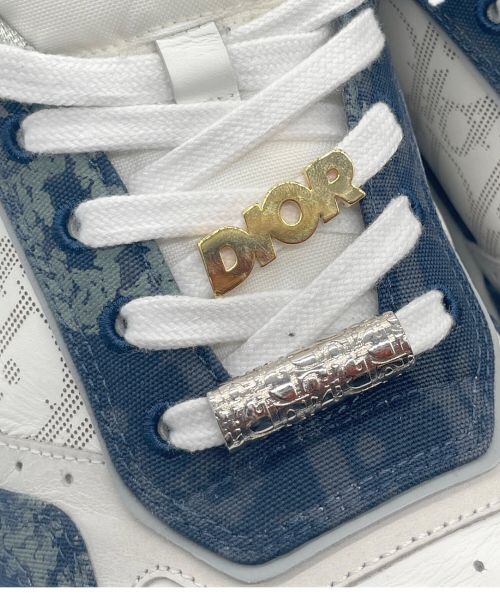 Christian Dior（クリスチャン ディオール）Christian Dior (クリスチャン ディオール) B27 ロートップ スニーカー ホワイト×ネイビー サイズ:42の古着・服飾アイテム