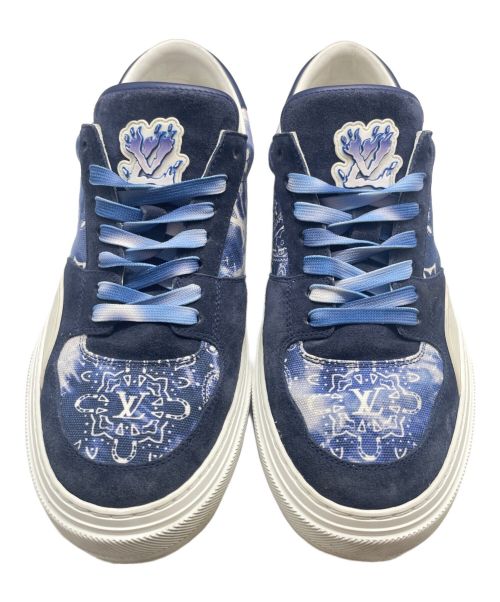 LOUIS VUITTON（ルイ ヴィトン）LOUIS VUITTON (ルイ ヴィトン) LVオリライン モノグラムペイズリー バンダナ柄 ローカットスニーカー  ネイビー サイズ:7の古着・服飾アイテム
