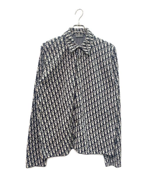 Dior（ディオール）Dior (ディオール) Dior Oblique Overshirt オブリーク オーバーシャツ ニット ネイビー サイズ:Mの古着・服飾アイテム