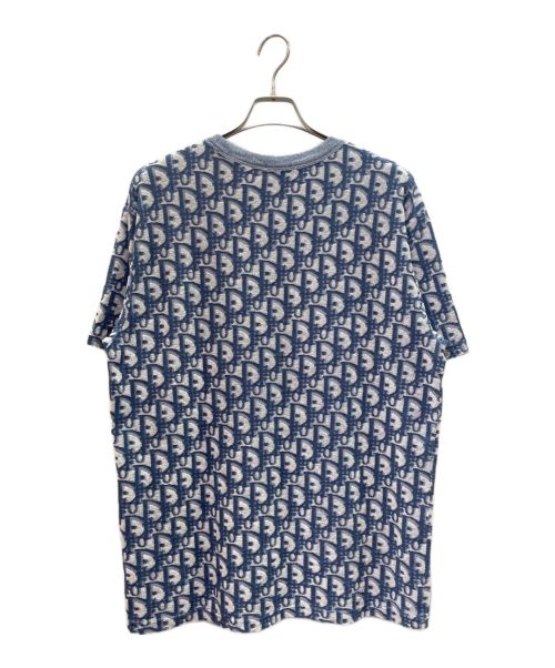 Dior（ディオール）Dior (ディオール) Dior Oblique パイル地 カットソー ブルー サイズ:Lの古着・服飾アイテム