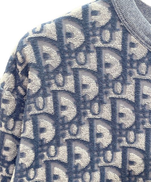 Dior（ディオール）Dior (ディオール) Dior Oblique パイル地 カットソー ブルー サイズ:Lの古着・服飾アイテム
