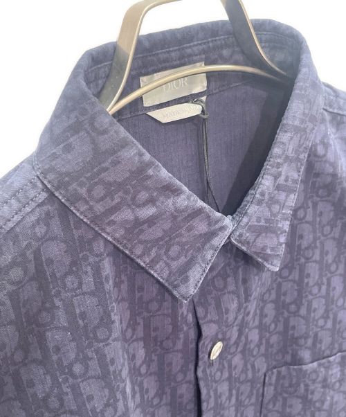 Dior（ディオール）Dior (ディオール) Dior Oblique Overshirt ディオール オブリーク ショートスリーブシャツ ネイビー サイズ:41の古着・服飾アイテム