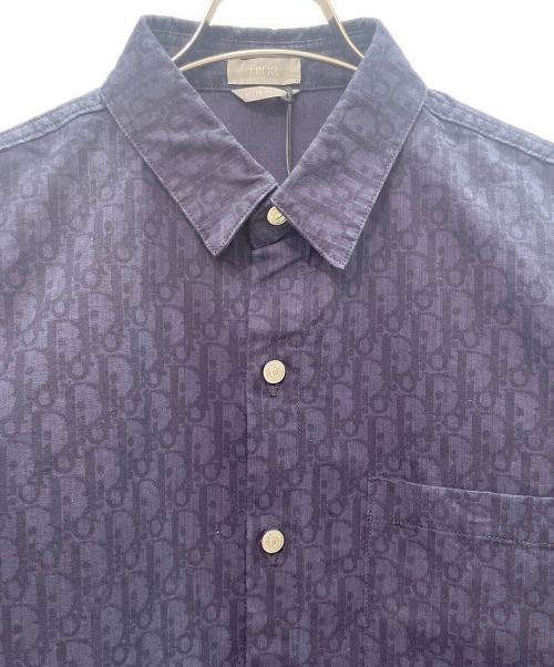 Dior（ディオール）Dior (ディオール) Dior Oblique Overshirt ディオール オブリーク ショートスリーブシャツ ネイビー サイズ:41の古着・服飾アイテム