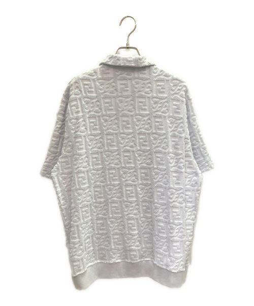 FENDI（フェンディ）FENDI (フェンディ) モノグラムテクスチャード ポロシャツ ブルー サイズ:Sの古着・服飾アイテム