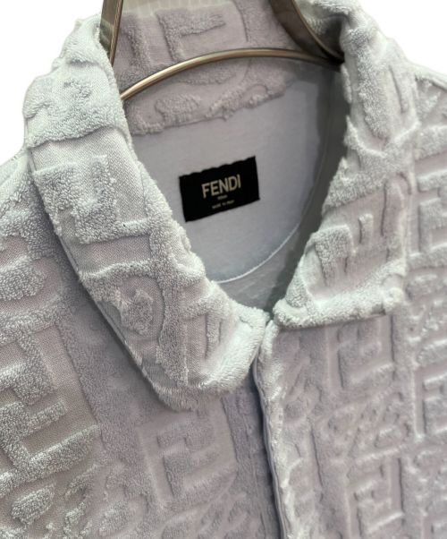 FENDI（フェンディ）FENDI (フェンディ) モノグラムテクスチャード ポロシャツ ブルー サイズ:Sの古着・服飾アイテム