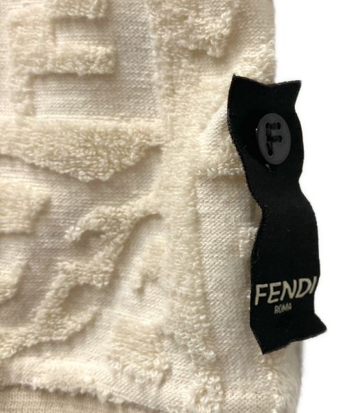 FENDI（フェンディ）FENDI (フェンディ) パイル地ズッカ柄ポロシャツ アイボリー サイズ:XSの古着・服飾アイテム