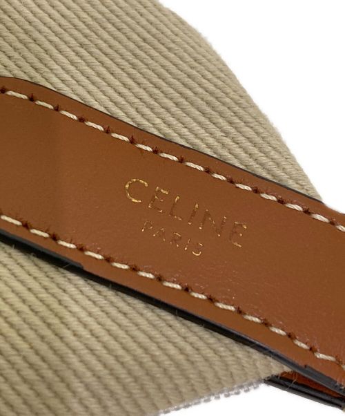 CELINE（セリーヌ）CELINE (セリーヌ) ジャガードロングストラップ ベージュ×ホワイトの古着・服飾アイテム