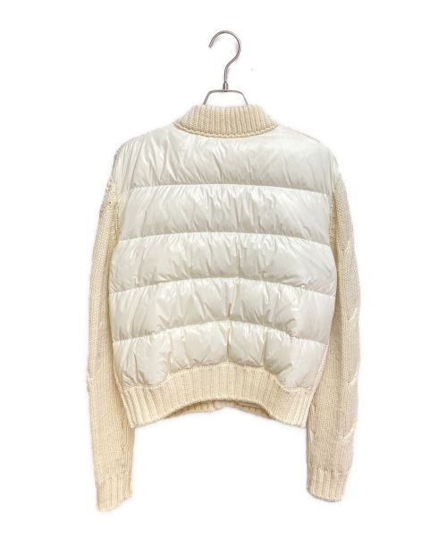 MONCLER（モンクレール）MONCLER (モンクレール) ケーブルニット切替ダウンジャケット アイボリー サイズ:XSの古着・服飾アイテム