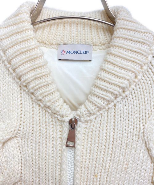 MONCLER（モンクレール）MONCLER (モンクレール) ケーブルニット切替ダウンジャケット アイボリー サイズ:XSの古着・服飾アイテム