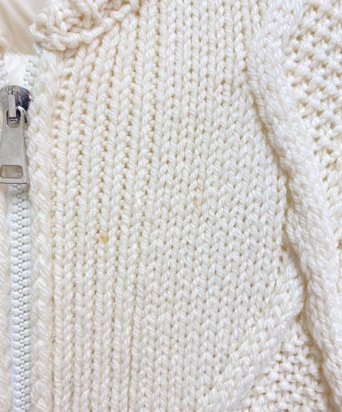 MONCLER（モンクレール）MONCLER (モンクレール) ケーブルニット切替ダウンジャケット アイボリー サイズ:XSの古着・服飾アイテム