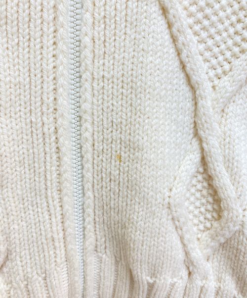 MONCLER（モンクレール）MONCLER (モンクレール) ケーブルニット切替ダウンジャケット アイボリー サイズ:XSの古着・服飾アイテム