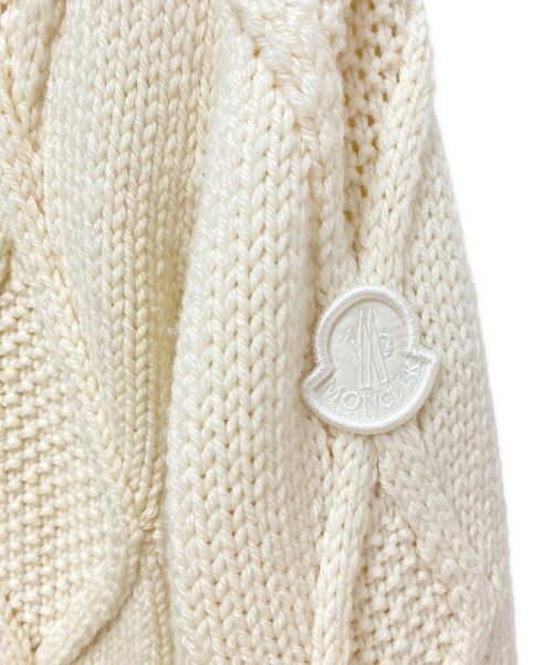 MONCLER（モンクレール）MONCLER (モンクレール) ケーブルニット切替ダウンジャケット アイボリー サイズ:XSの古着・服飾アイテム