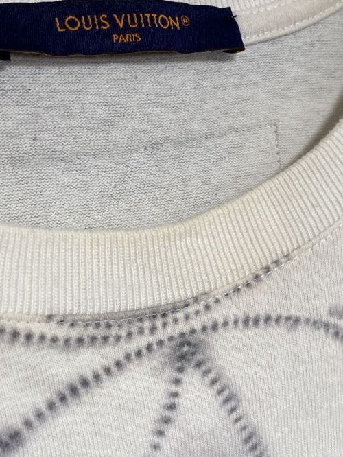 LOUIS VUITTON（ルイ ヴィトン）LOUIS VUITTON (ルイ ヴィトン) プリンテッドタイダイ モノグラム カットソー ホワイト×グレー サイズ:Mの古着・服飾アイテム