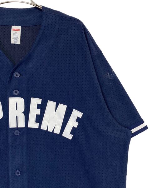 SUPREME（シュプリーム）SUPREME (シュプリーム) Ultrasuede Mesh Baseball Jersey インディゴ サイズ:XLの古着・服飾アイテム
