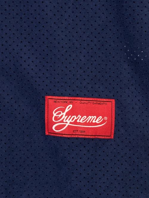 SUPREME（シュプリーム）SUPREME (シュプリーム) Ultrasuede Mesh Baseball Jersey インディゴ サイズ:XLの古着・服飾アイテム