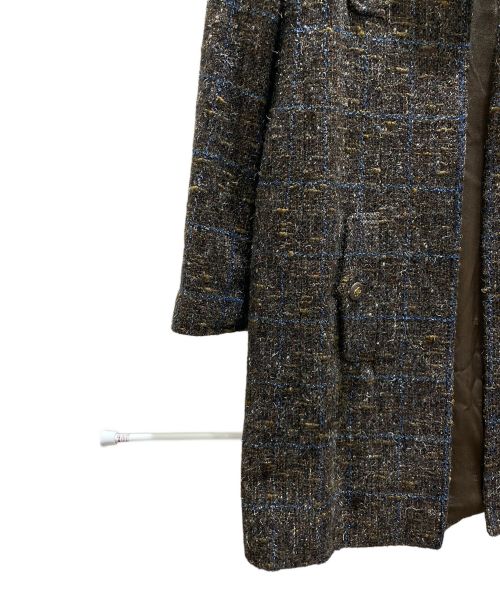 CHANEL（シャネル）CHANEL (シャネル) ココボタンツイードチェスターコート ブラウン サイズ:40の古着・服飾アイテム