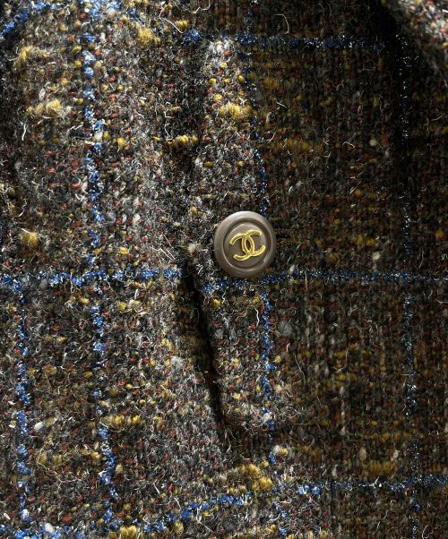 CHANEL（シャネル）CHANEL (シャネル) ココボタンツイードチェスターコート ブラウン サイズ:40の古着・服飾アイテム