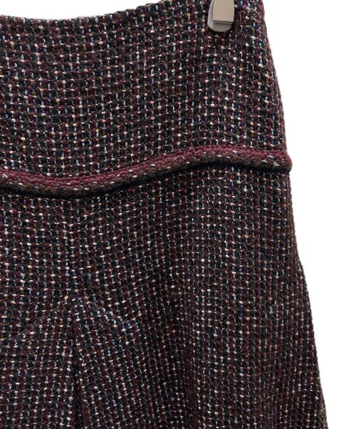 CHANEL（シャネル）CHANEL (シャネル) ツイードフレアスカート ボルドーブラック サイズ:38の古着・服飾アイテム