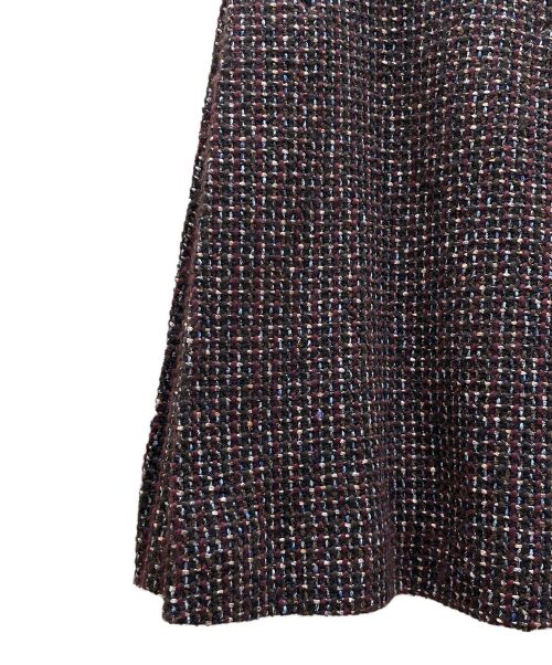 CHANEL（シャネル）CHANEL (シャネル) ツイードフレアスカート ボルドーブラック サイズ:38の古着・服飾アイテム