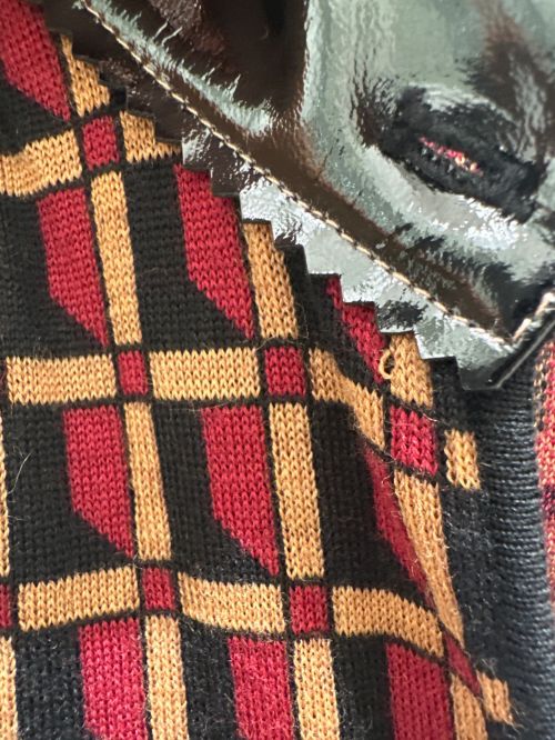 CHANEL（シャネル）CHANEL (シャネル) ビッグカラーチェックワンピース レッッド×ブラウン サイズ:36の古着・服飾アイテム
