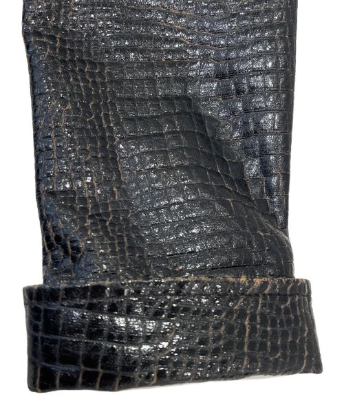 CHANEL（シャネル）CHANEL (シャネル) クロコ調スタンドカラー比翼ジャケット ブラック サイズ:38の古着・服飾アイテム